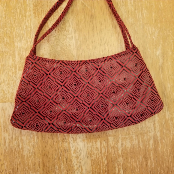 Michelle LaLonde Red/Black lambskin handbag - Picture 1 of 11